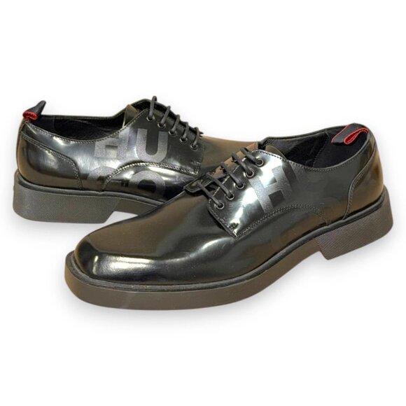 HUGO Iker Men's Black Leather Derby Shoes US 9 (UK 8 EU 42) MSRP $230 - Picture 4 of 4
